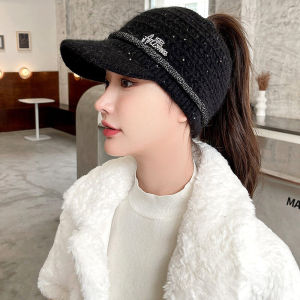 หมวกไหมพรมทรงกลมสำหรับผู้หญิง หมวกฤดูใบไม้ร่วงและฤดูหนาวแบบลำลองที่สวมใส่ได้หลากหลาย หมวกไหมพรมทรงกลมแบบถักสำหรับเดินทางในฤดูหนาว