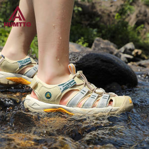 HUMTTO Summer New Outdoor Sandals Mens Couples Hole Shoes Sports Lightweight Headed Beach Shoes Wading Stream Shoes