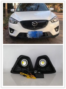 LED Fog Lights Assembly For Mazda CX5 CX-5 2012 2013 2014 2015 Front Bumper Fog lamp Replacement Angel Eye Daylight DRL Kit