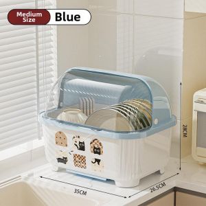 KAIT | Water Draining Dish and Chopsticks Storage Box with Lid Plastic