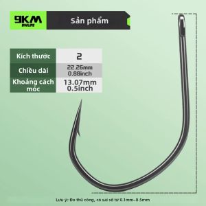 9KM DWLIFE | 9KM Wacky Hook Thép Carbon Cao Cấp Phủ PTFE Móc Câu Cá Có Ngạnh 50-100 Chiếc Cho Wacky Rig V-Bend Weedless Drop Shot Nước Mặn Nước Ngọt