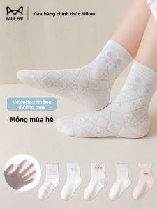 Tất lưới thoáng khí MiiOW Cat People cho bé gái bằng cotton thoáng khí thoải mái
