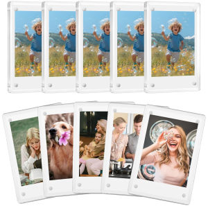 10 Pack Acrylic Fridge Magnetic Frame for 2.46x3.54 In Mini Picture Frames Double Sided Photo Refrigerator Magnet Picture Frame