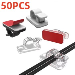 10-50Pcs Self Adhesive Cable Clips Cord Management Wire Holder Organizer Clamp Desk Tidy Cable Manager in Car Home Office Clips