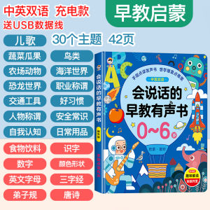 Chinese Early Education Audio for Childrens Reading Enlightenment Learning Machine USB Charging 0-6 Year Old Puzzle Toys中文学习会说话的早教有声书儿童点读启蒙学习机