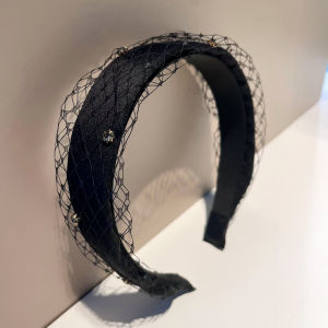 ผ้าคลุมผมสไตล์เกาหลีสีดำ ผ้าตาข่ายเพิ่มความสูง ระดับไฮเอนด์ สำหรับผู้หญิง คลิปผมสไตล์ฝรั่งเศส ตกแต่งผม วัสดุอื่นๆ