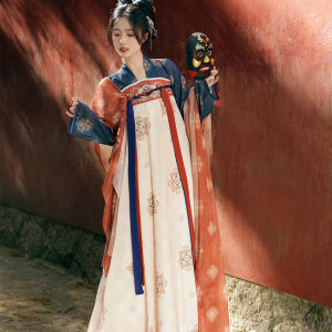 Hán Phục Chế Độ Đường Tố Vũ Hoa Thường [Dung Nhan] Váy Nhu Thắt Ngực Phong Cách Phục Hồi Nguyên Tác Nữ Mẫu Mới Xuân Hè Kiểu Tiên Khí Thường Ngày Nguyên Tác