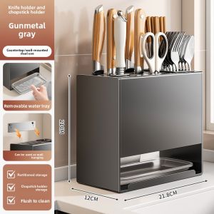 WEIMEIYUAN | Heavy-Duty Multi-Function Kitchen Knife Rack with Storage 2025