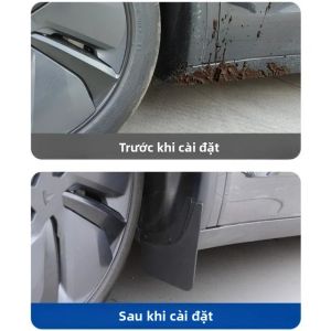 Bùn Chắn Bùn Xe Tesla Model Y Juniper 2025 Chắn Bùn Trước Sau Chắn Bùn Màu Đen PP+TPV Nâng Cấp