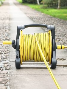 Garden Hose Reel with Heavy Duty Hose Alloy Water Gun Floor Mounted Hose Storage Rack Garden Hose Complete Set