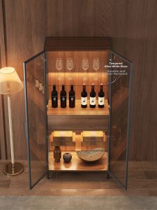 Modern Simple Luxury Italian-Style Wine Cabinet Glass Display Storage