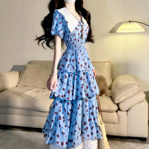 CHANGTONG | Floral Tiered Flared Dress
