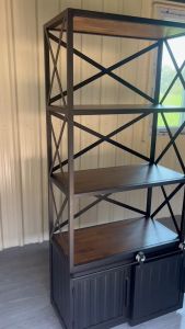 ชั้นวางของตู้สไลด์ ตู้เก็บของ ตู้ไม้ ตู้เสื้อผ้า ตู้อเนกประสงค์ ชั้นวินเทจ ยาว 90 ลึก 40 สูง 180 ชม ไม้ยางพารา