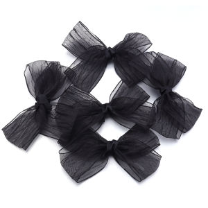 5pcs/lot Satin Ribbon Bows Cute Organza Bowknot Large Mesh Gauze Bow For DIY Handwork Sewing Crafts Decoration Accessories