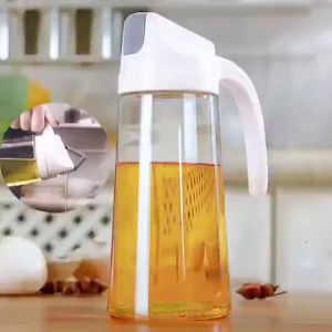 Oil Dispenser Portable Kitchen Glass Oil Can & Cruet Bottle 630ml - Keimav