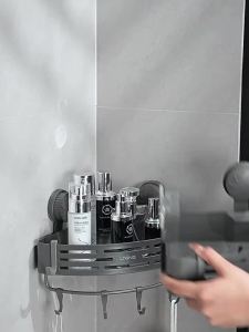 Corner Suction Basket Wall-Mounted Storage Rack