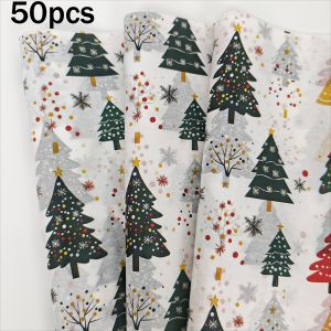 Christmas Tree & Fireworks Pattern Wrapping Paper Handmade Gift Wrap Privacy Protection Party Decoration Holiday Packaging