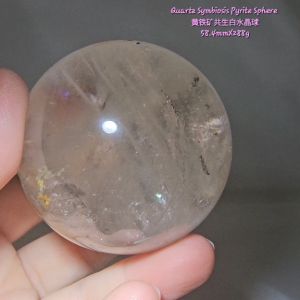 Quartz Symbiosis Pyrite Sphere/黄铁矿共生白水晶球/ Crystal Pyrite Symbiosis Sphere