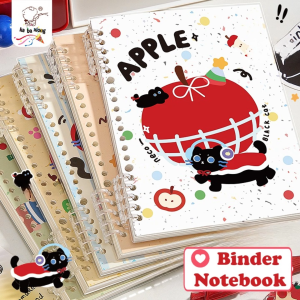 Cute Binder Notebook A5 B5 Refillable Loose Leaf Notepad 60Sheets 18x25.5CM Puppy Design Apple Theme