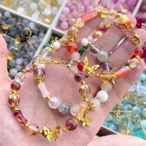 50g/bag Mix Glass Beads Metal Pendants Spacer Bead Jewelry Accessories for DIY Bracelets Necklace Anklet Jewelry Making