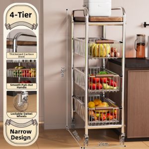 YIXUAN | Multi-purpose Mobile Kitchen Storage Rack Multilevel