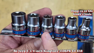 Bộ tuýp E 3/8 inch Kingtony 3106PR 6 chi tiết E8 E10 E12 E14 E16 E18