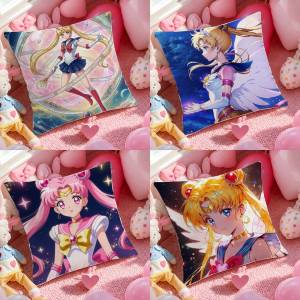 Bandai | Sailor Moon Sailor Uranus Anime Plush Pillow Cover Soft Short Plush Cushion Cover For Sofa Bedroom Home Decor Gift Decoration