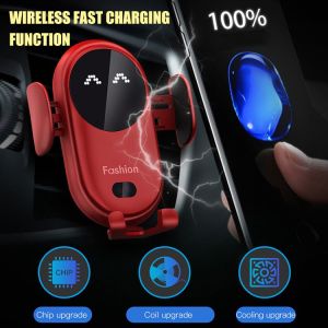 Car phone smiley face Mobile phone wireless charger Automatic navigation bracket Infrared sensor bra