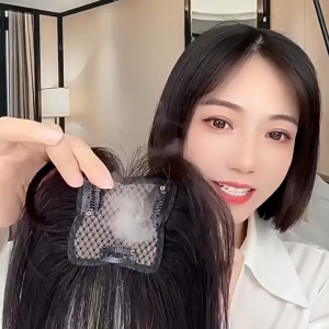 โคลเวอร์สี่ใบ7*7สวิสสุทธิ100% ชิ้นเส้นผมมนุษย์สีดำและผมสีน้ำตาลเข้มปกผมปลอมสีขาวผมระบายอากาศและน้ำหนักเบาเพิ่มวอลลุ่มผมสำหรับผู้หญิง Content_copy ไม่มีผมม้า-สีดำธรรมชาติ