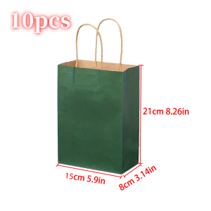 Black kraft Paper Bag with Handle Perfect for Retail Wedding Gifts Party Gifts Boutique Stores Bakeries and Business Event