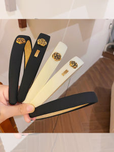 Autumn Winter Retro Camellia Hairband Women High Hairline Solid Color Fashionable Hair Clip Pressed Hair Headwear Accessories