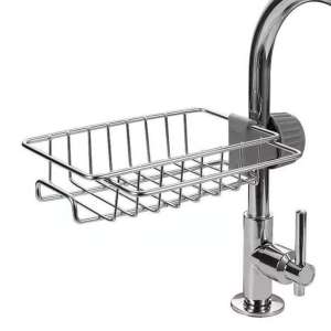 Kitchen Faucet Sponge Stainless Steel Bracket Shower Towel Rack Soap Box Sink Storage Rack to Store Bathroom Sponge Soap Brush