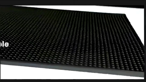 Black Rubber Bar Mat with Drainage Anti-slip Shock Absorber for Spill Protection on Countertops