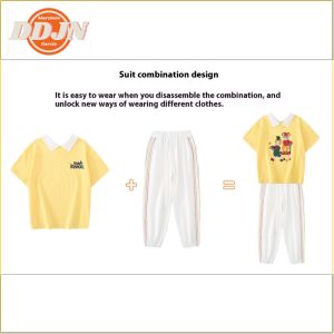 Trang phục thể thao 2 món mùa hè hợp thời trang cho bé gái trẻ lớn Bộ quần áo