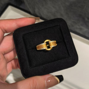 CAFFTI | Vintage Metal Silver Brushed Zircon Plain Ring