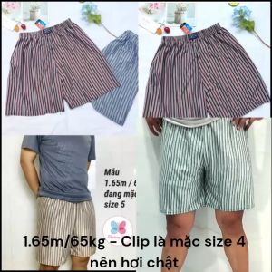 Quần đùi nam mặc nhà từ 40kg - 75kg thun sọc tăm - QDN30