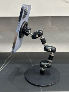 Metal round Base Desktop Phone Stand Strong Magnetic Pea360 Multi-Joint Phone Holder Powerful Magnetism Phone Desk Stand