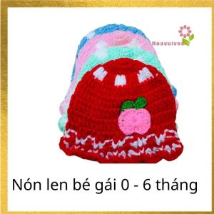 Mũ len cho bé mũ len móc tay cho bé gái – Hoavuivee