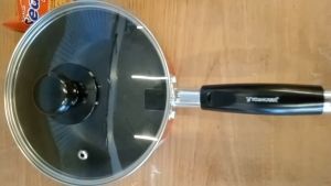 Panci Merah 18cm Yoshikawa Tutup Kaca Teflon Anti Lengket Sauce Pan MPASI 15 Liter XJ1508 Red Pan