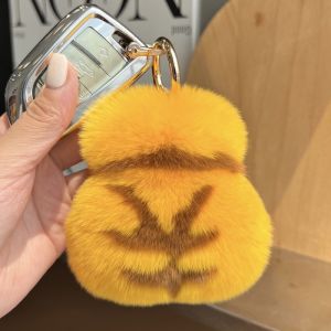 Cute Rex Rabbit Fur Small Gold Bag Keychain Pendant Ins Bring In Wealth and Treasure Money Bag Rich Creative Bag Pendant Gift