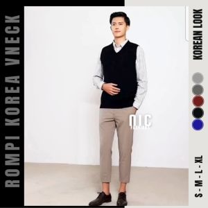 Rompi Rajut Korea Pria Vneck Korea Vest / Sweater Rompi Korea Leher V - NIC Fashion