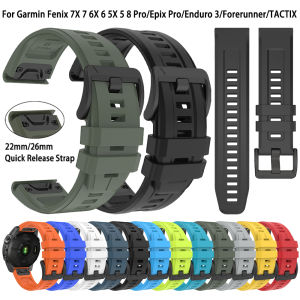 QuickFit 26mm 22mm Silicone Strap For Garmin Epix Pro 47mm 51mm Fenix E 8 7 7X Pro 6 6X 5 5X Puls/Enduro 3/Tactix8 Band Bracelet