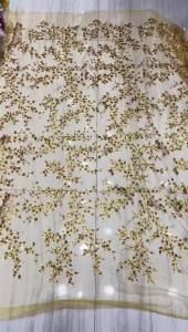 Nigerian Beaded Embroidery Lace High Quality French Net Sequins Tulle African Lace Fabric For Luxury Wedding Party Dress Sewing
