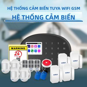 KERUI WiFi GSM Hệ Thống Báo Động An Ninh Gia Đình Bộ Báo Động Chống Trộm Không Dây Thông Minh Với Cảm Biến Cửa/cửa Sổ Tuya Tương Thích 433 MHz W202