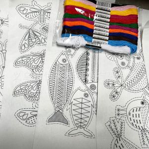 1set Stitch and Sew Embroidery Transfer Paper Kit with Water Soluble Transfer Paper & Canvas Perfect for Beginners