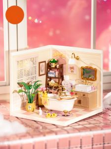 Rolife Super World Bathroom Assembly Toy Model DIY House Childrens Gift Girls Edition Educational Building Blocks Static Model