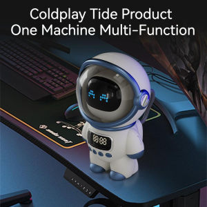 Đồng Hồ Kỹ Thuật Số Sáng Tạo Radio FM Đồng hồ Loa bluetooth phi hành gia thông minh mới báo động thông minh Loa mini di động đèn đêm điện tử