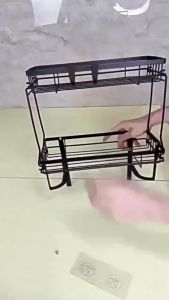Bathroom iron frame stainless steel toilet Metal toilet storage rack bathroom organizer does not punch