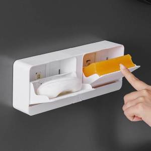 PH | Wall-mounted Soap Dish No-drilling Waterproof Double-layer