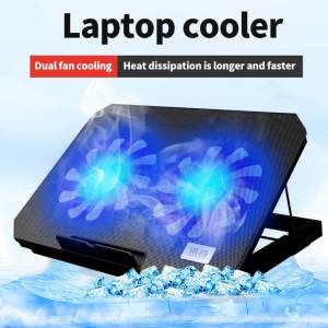 Laptop Cooling Pad for 14 -17inch Notebook Cooler Stand N99 Dual Fan Adjustable Height Lighting Laptop Coolers
